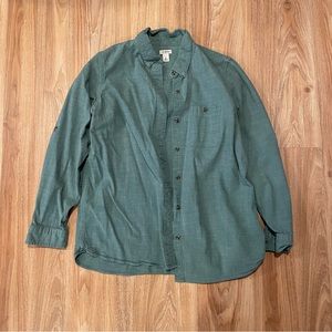 L.L. Bean Cotton/Spandex Button-Down - Size Large - Teal